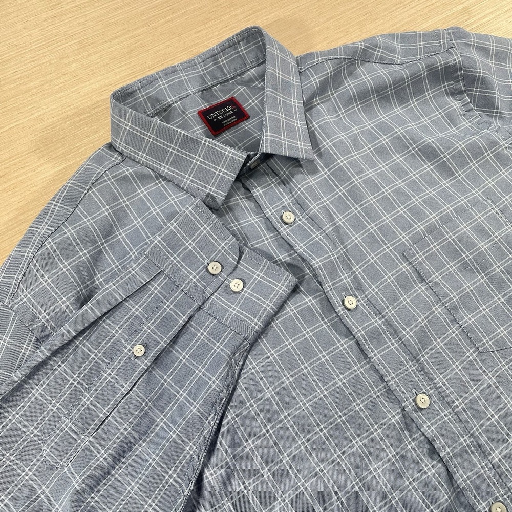 UNTUCKit Shirt Mens XXL Regular Bucelas Blue Plaid Button‎ Down Casual Preppy